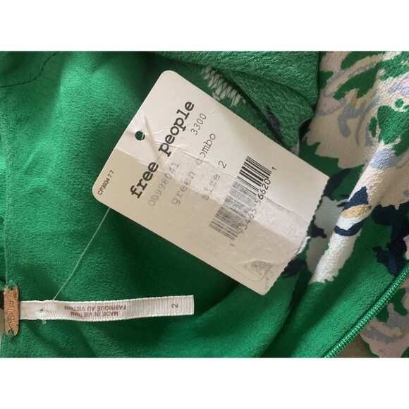 Free People Dress Womens 2 Floral Print Short Sleeve OB998041 Boho Summer Casual - Picture 7 of 11